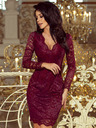 numoco Дантелена рокля с деколте - бордо Numoco