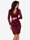 numoco Дантелена рокля с деколте - бордо Numoco