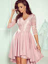 numoco Изключителна рокля с дантела - прахово розово Numoco NICOLLE