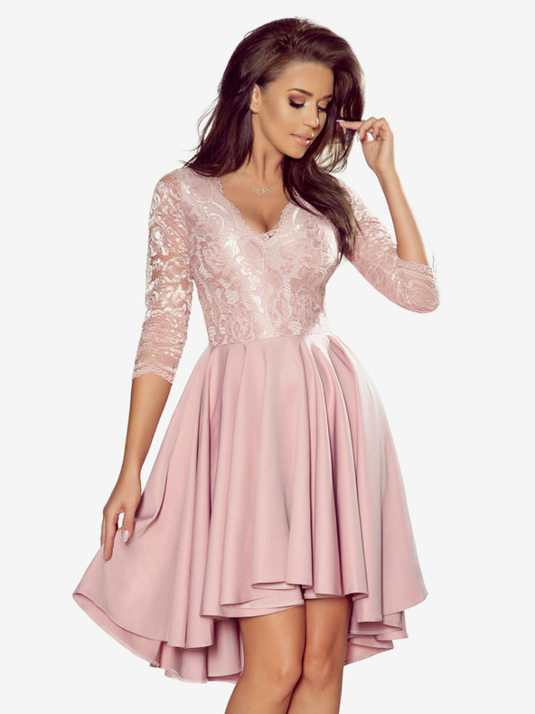 numoco Изключителна рокля с дантела - прахово розово Numoco NICOLLE