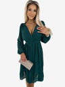 numoco Шифонена миди рокля с дълги ръкави и деколте - зелена Numoco MILA