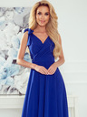 numoco Рокля с дълго деколте и връзки на раменете - синя Numoco ELENA