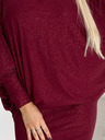 numoco Рокля-прилеп с деколте - бордо с брокат Numoco
