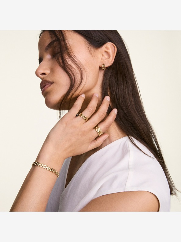 Daniel Wellington Дамски златни стоманени обеци Daniel Wellington 5-Link