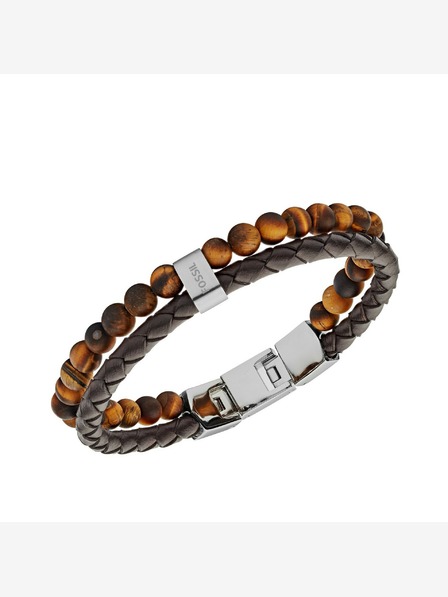 Fossil Мъжка кожена гривна Fossil JF03118040
