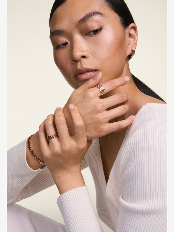 Daniel Wellington Пръстен Daniel Wellington от стомана с 3 връзки в розово злато