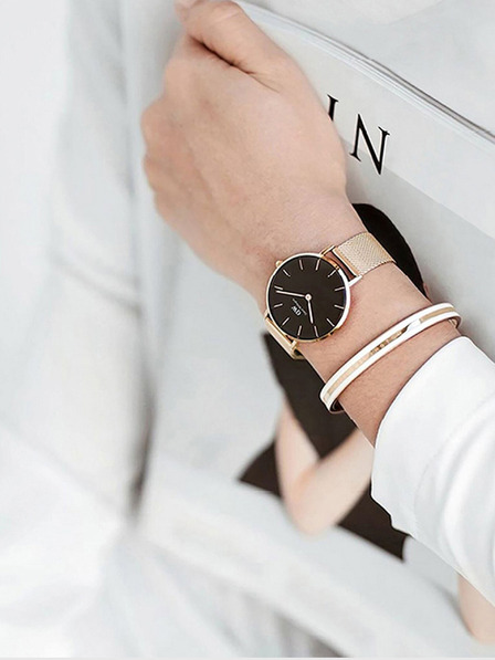Daniel Wellington Дамски часовник Daniel Wellington Petite Melrose с розово злато