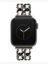 Steve Madden Дамска каишка от стомана и веганска кожа на Steve Madden за Apple Watch 38/40/41 мм, WS/1001BKWT424445