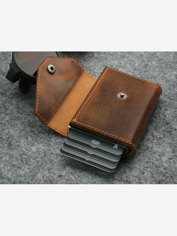 Pularys Мъжки кожен портфейл Pularys - кафяв