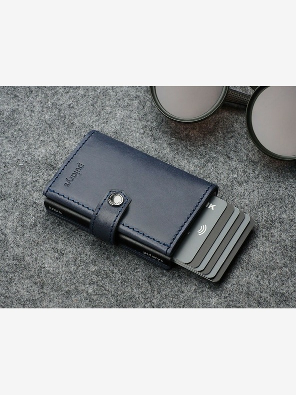 Pularys Pularys Мъжки кожен портфейл Hiker Blue 211114104