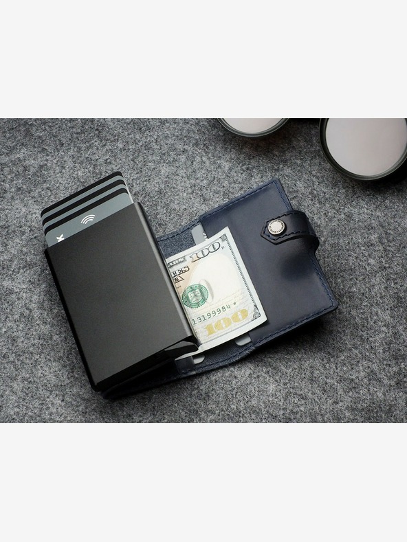 Pularys Pularys Мъжки кожен портфейл Hiker Blue 211114104