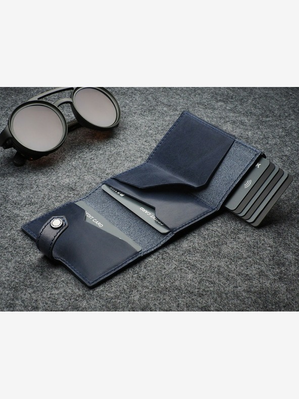 Pularys Pularys Мъжки кожен портфейл Hiker Blue 211114104