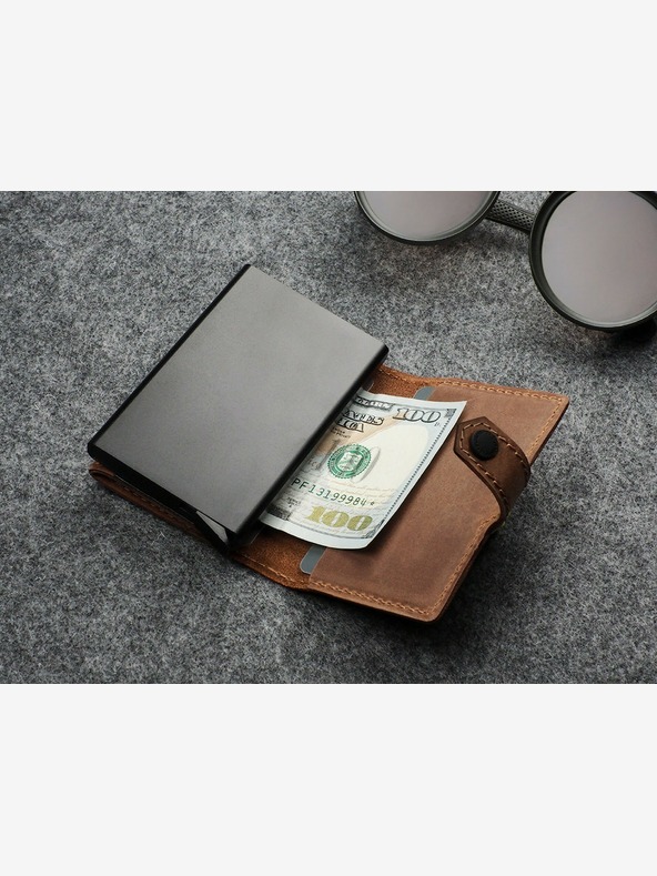 Pularys Pularys Мъжки кожен портфейл Hiker Brown 211128406