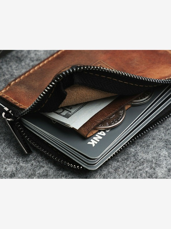 Pularys Pularys Мъжки кожен портфейл Oldtimer Slim Brown