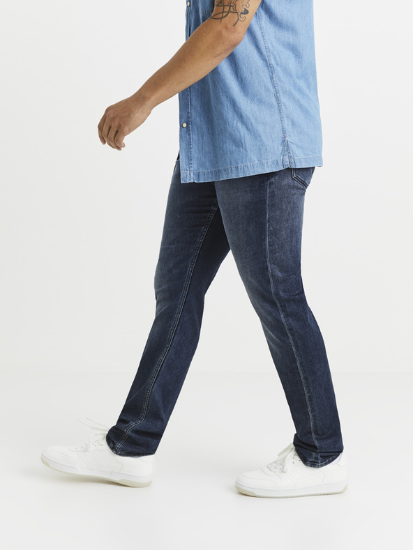 Celio Тъмно сини мъжки дънки със слим кройка Celio