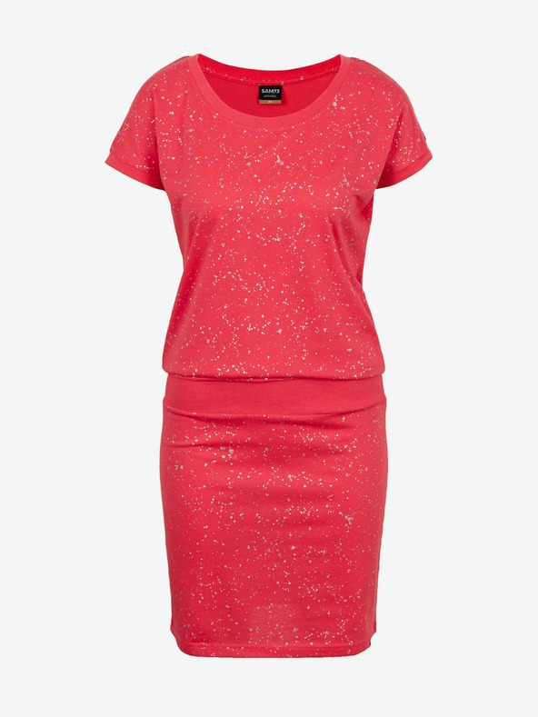 Sam 73 Тъмнорозова дамска шарена рокля SAM 73 Nika