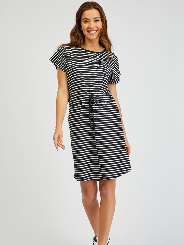 Sam 73 Дамска рокля на райета в бяло и черно SAM73 Sagitta