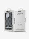 DKNY DKNY Заден капак от полиуретанова кожа с кариран десен и райе за iPhone 16 Pro Black