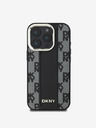 DKNY DKNY PU кожа Кариран модел Magsafe заден капак за iPhone 16 Pro черен