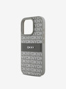 DKNY DKNY PU кожа с повтарящ се десен с тонове ивици заден капак за iPhone 16 Pro Max Бежов
