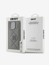 DKNY DKNY PU кожа ватиран заден капак с лого на стека за iPhone 16 Pro Max Grey
