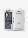 DKNY DKNY PU кожа с повтарящ се десен ивици заден капак за iPhone 16 Blue