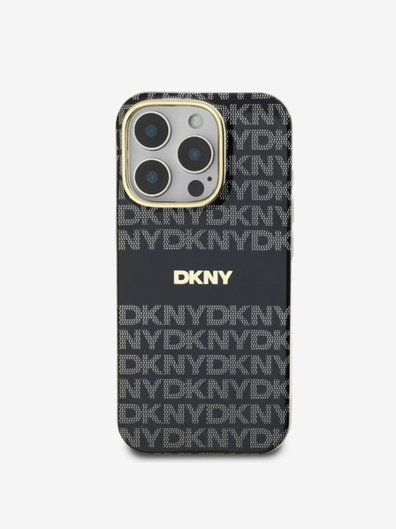 DKNY DKNY PC/TPU Повтарящ се модел с тонални ивици Magsafe заден капак за iPhone 16 Pro Black