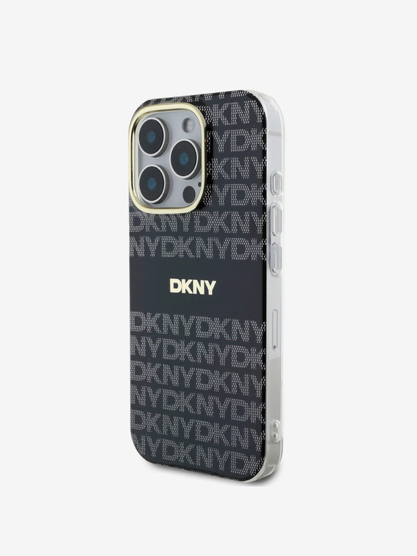 DKNY DKNY PC/TPU Повтарящ се модел с тонални ивици Magsafe заден капак за iPhone 16 Pro Black