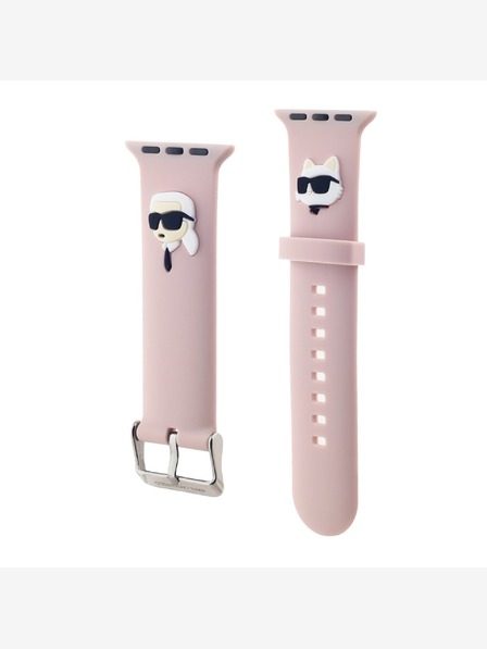 Karl Lagerfeld Karl Lagerfeld Karl and Choupette Head NFT каишка за Apple Watch 42/44/45/46/49 Pink