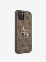 Guess Guess PU 4G Метален заден капак с лого за iPhone 13 Brown