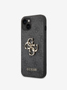 Guess PU 4G Metal Logo Zadní Kryt pro iPhone 14 Grey Калъф за телефон