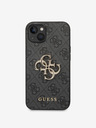 Guess PU 4G Metal Logo Zadní Kryt pro iPhone 14 Grey Калъф за телефон