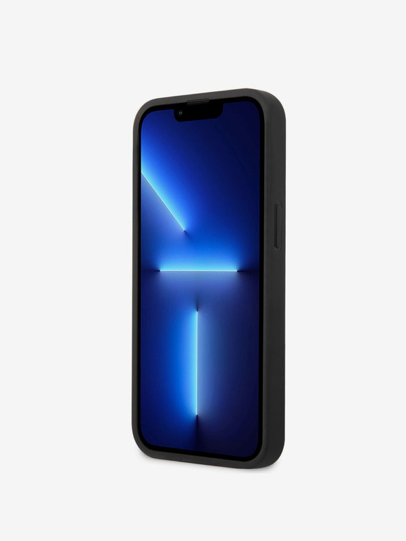 Guess PU 4G Metal Logo Zadní Kryt pro iPhone 14 Grey Калъф за телефон