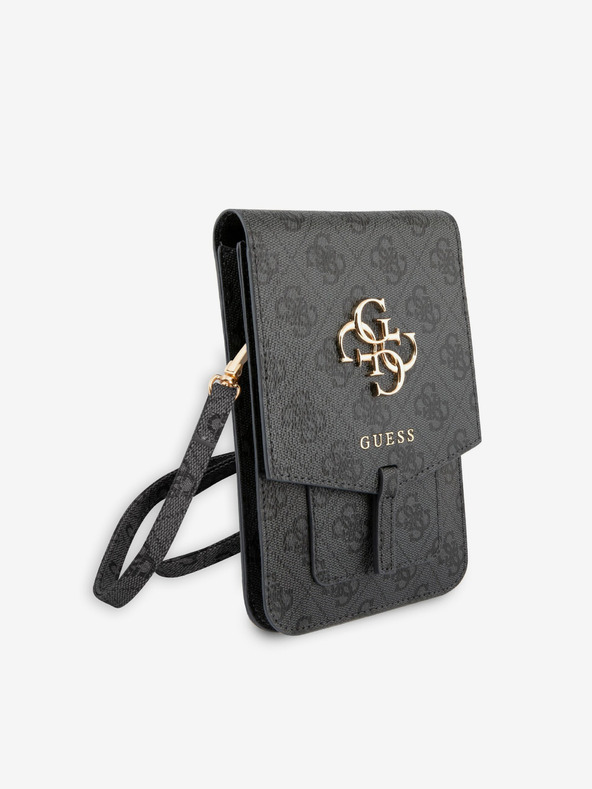 Guess PU 4G Metal Logo Taška na Telefon Grey Калъф за телефон
