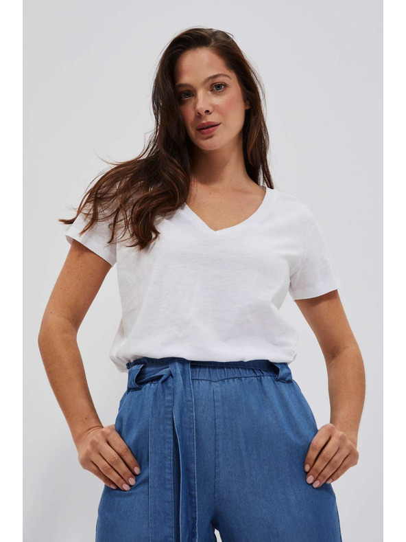 Moodo Бяла дамска тениска Moodo