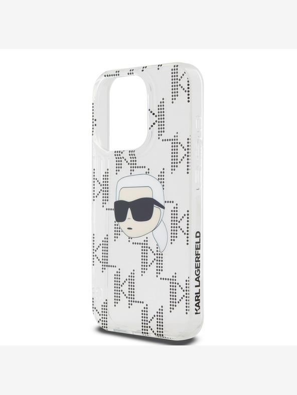 Karl Lagerfeld Karl Lagerfeld IML Галванизиран заден капак с глава на Карл за iPhone 15 Pro Max Прозрачен