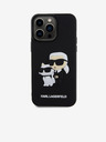 Karl Lagerfeld 3D каучук Karl and Choupette Заден капак за iPhone 13 Pro Max Black Karl Lagerfeld