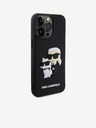 Karl Lagerfeld 3D каучук Karl and Choupette Заден капак за iPhone 13 Pro Max Black Karl Lagerfeld