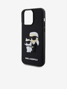 Karl Lagerfeld 3D каучук Karl and Choupette Заден капак за iPhone 13 Pro Max Black Karl Lagerfeld