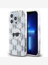 Karl Lagerfeld Karl Lagerfeld IML Галванизиран заден капак Karl Head за iPhone 15 Pro Прозрачен
