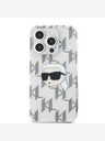 Karl Lagerfeld Karl Lagerfeld IML Галванизиран заден капак Karl Head за iPhone 15 Pro Прозрачен
