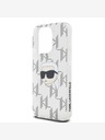 Karl Lagerfeld Karl Lagerfeld IML Галванизиран заден капак Karl Head за iPhone 15 Pro Прозрачен