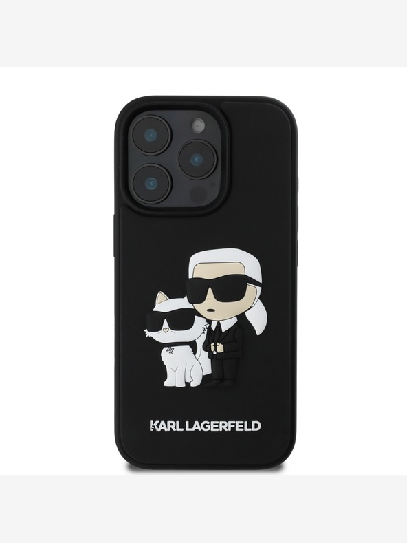 Karl Lagerfeld Karl Lagerfeld PU Saffiano Karl and Choupette Заден капак за iPhone 16 Pro Max Black