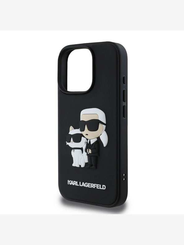 Karl Lagerfeld Karl Lagerfeld PU Saffiano Karl and Choupette Заден капак за iPhone 16 Pro Max Black