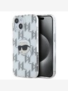 Karl Lagerfeld Karl Lagerfeld IML галванизиран заден капак Karl Head за iPhone 15 Прозрачен