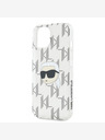 Karl Lagerfeld Karl Lagerfeld IML галванизиран заден капак Karl Head за iPhone 15 Прозрачен