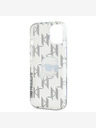 Karl Lagerfeld Karl Lagerfeld IML галванизиран заден капак Karl Head за iPhone 15 Прозрачен