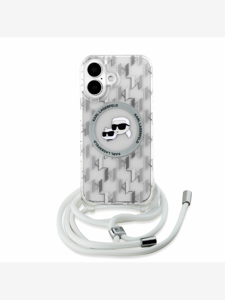 Karl Lagerfeld Karl Lagerfeld IML Monogram Crossbody K&CH Heads MagSafe заден капак за iPhone 16 прозрачен
