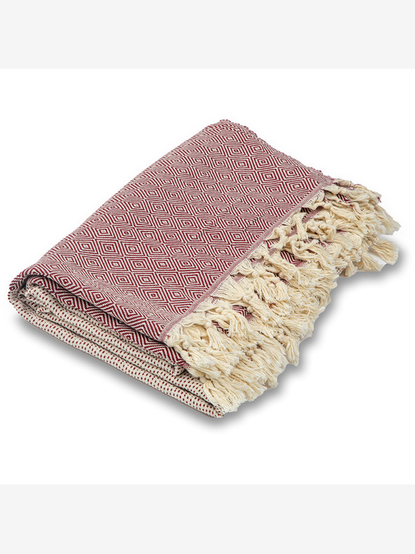 Balkanova Памучна покривка за легло Nefes III - черешово червено