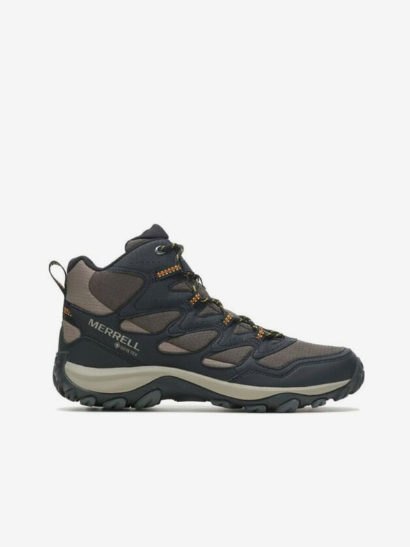 Merrell Кафяво-черни мъжки маратонки за открито с глезена MERRELL West Rim Sport Mid GTX